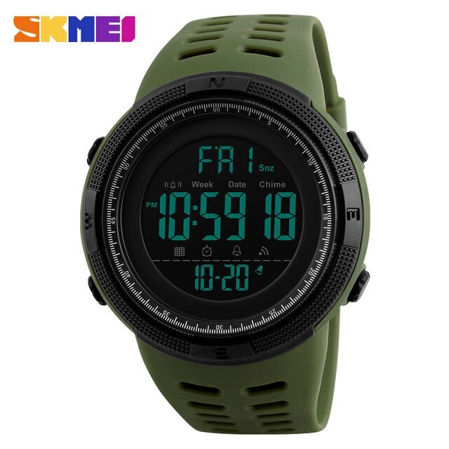Skmei 1251 Mens Sports Watches Brand Dive Digital LED Military Watch Men Electronics Fashion Casual Wristwatches